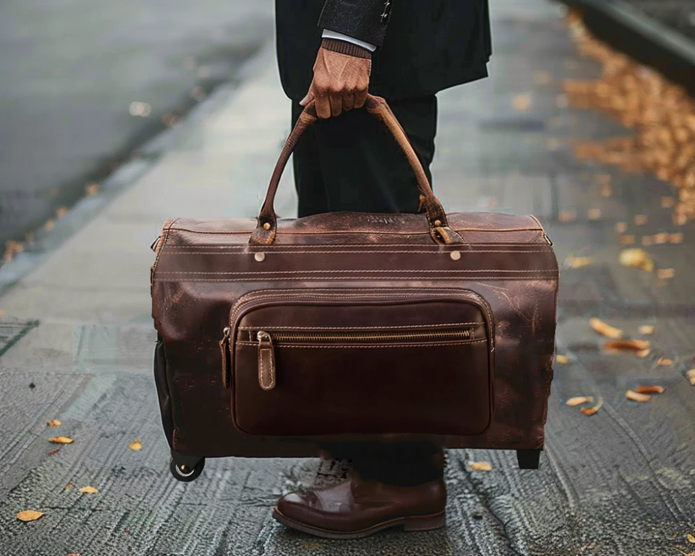 carry on bag leather